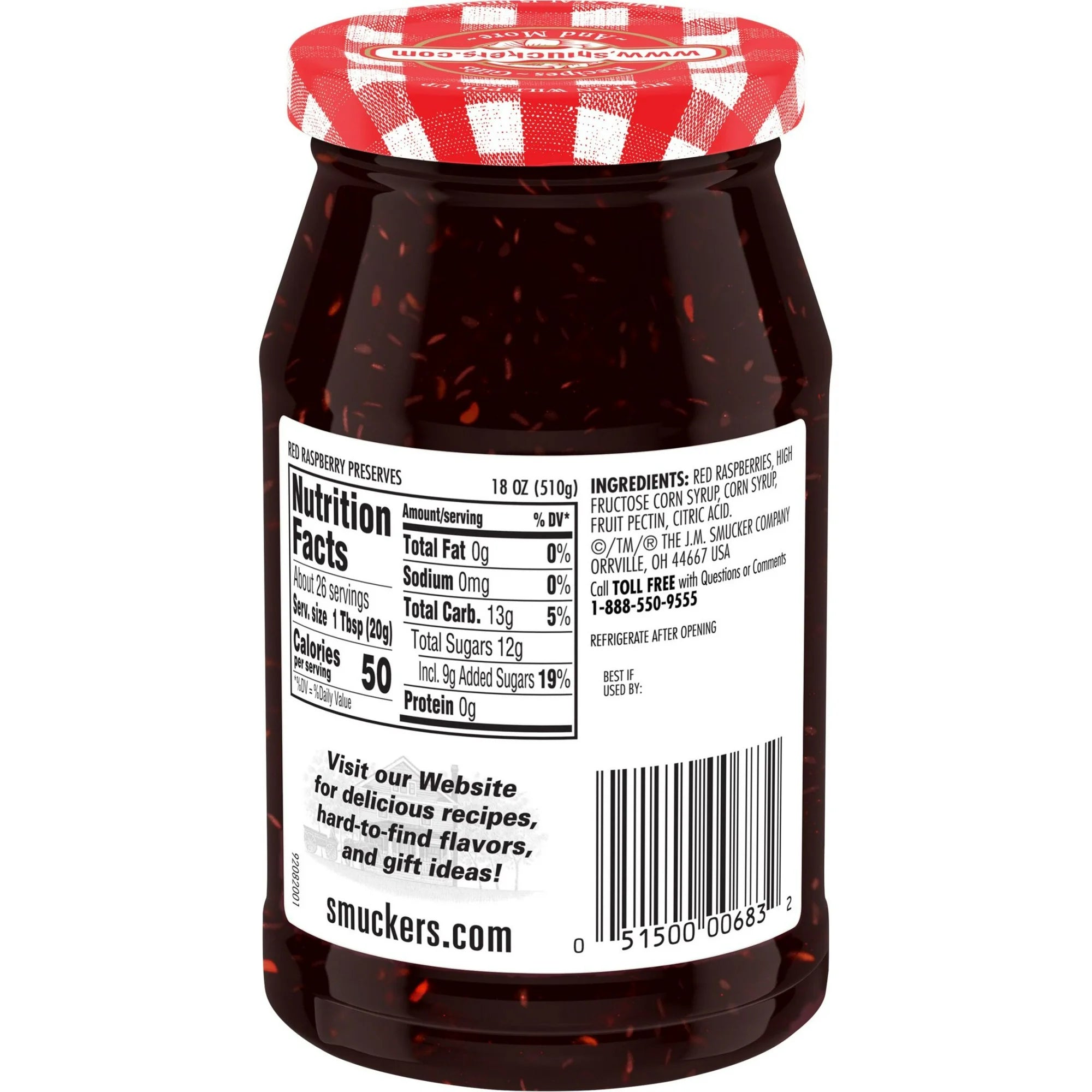 Smucker's Red Raspberry Preserves, 18 oz
