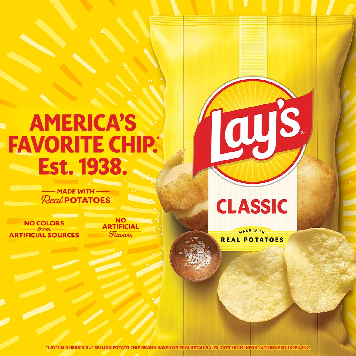 Lay's Classic Lightly Salted Potato Chips, 7.75 Ounce Bag