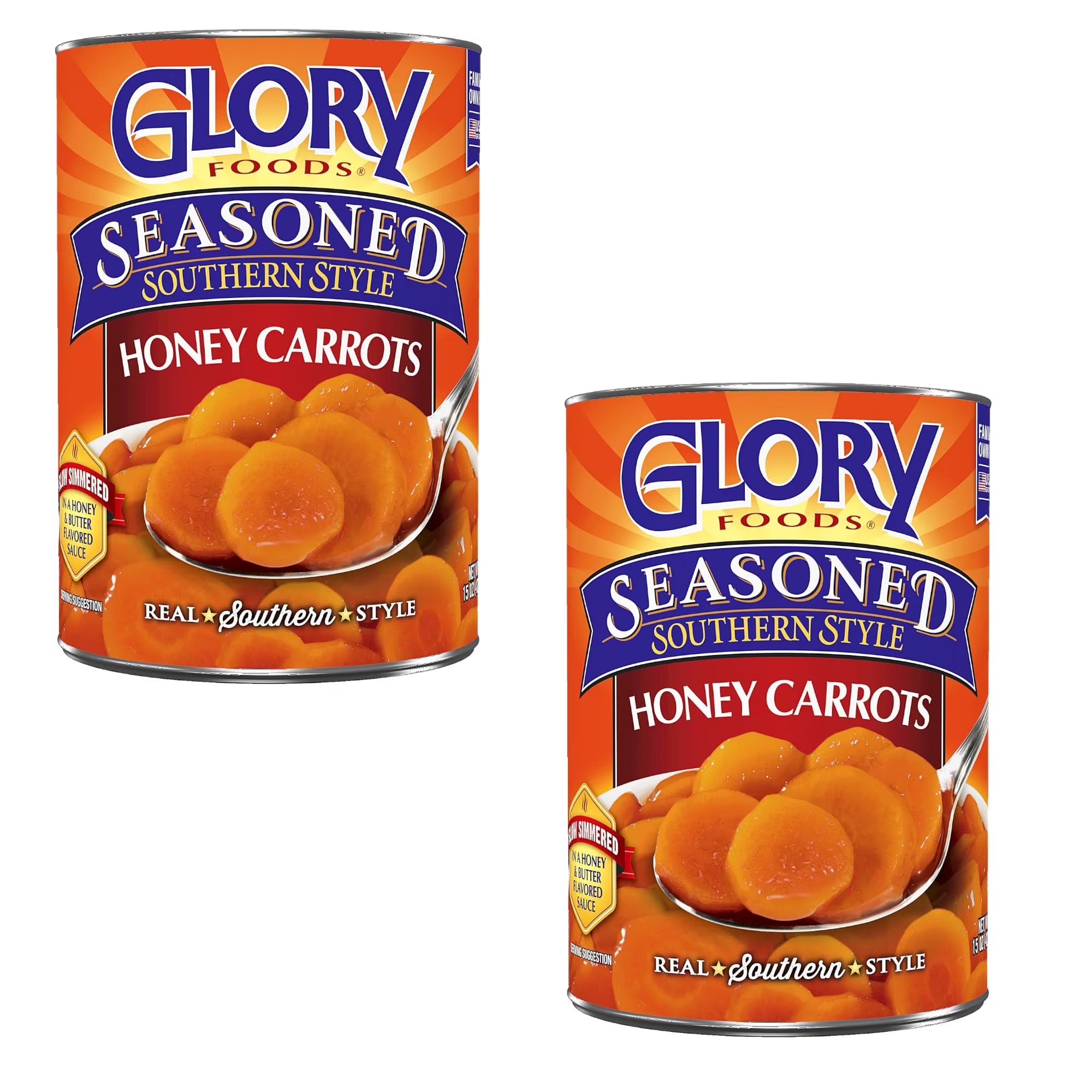 ( 2 Pack ) Glory Foods Seasoned Southern Style Honey Carrots, Canned Vegetables, 15.5 oz
