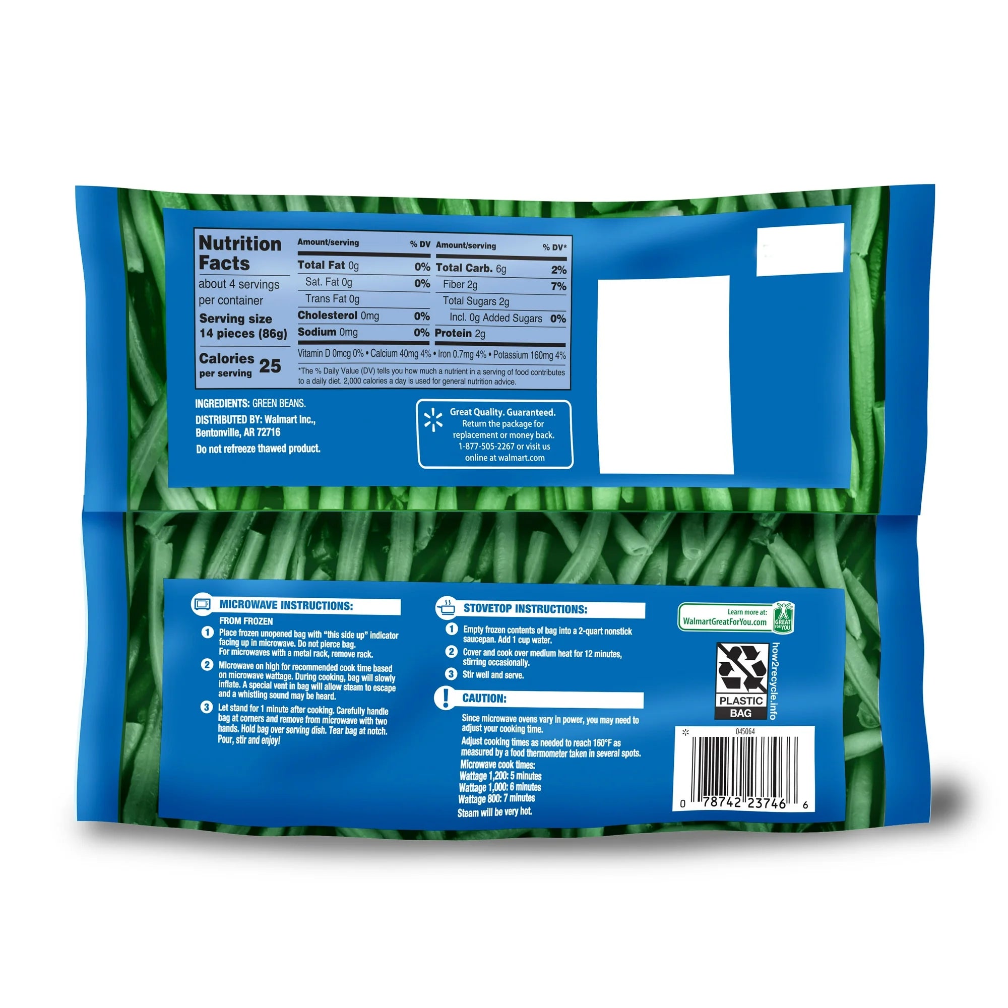 Great Value Steamable Fine Green Beans, 12 oz (Frozen)
