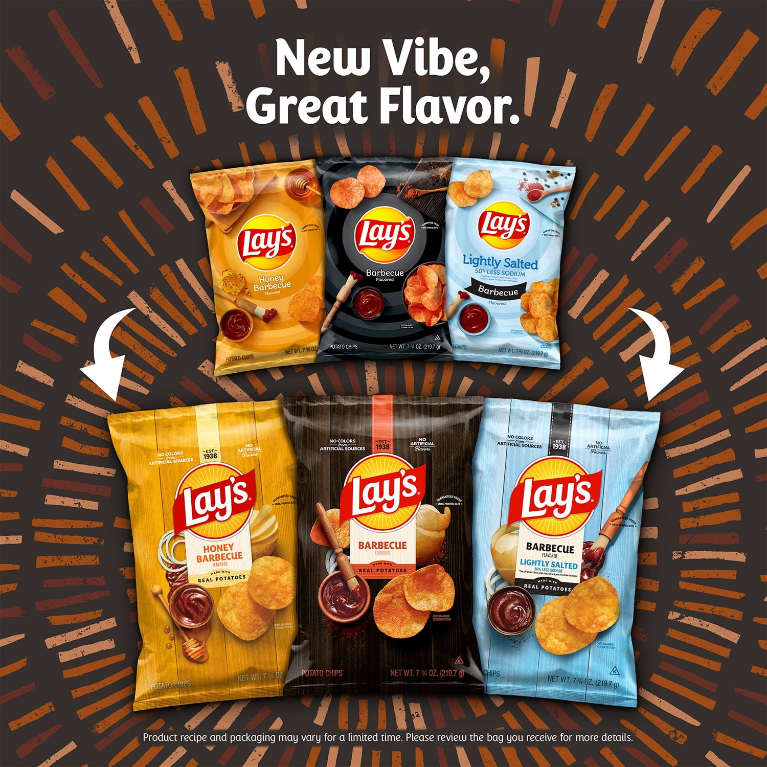 Lay's Barbecue Flavored Potato Chips 7.75 Ounce Bag