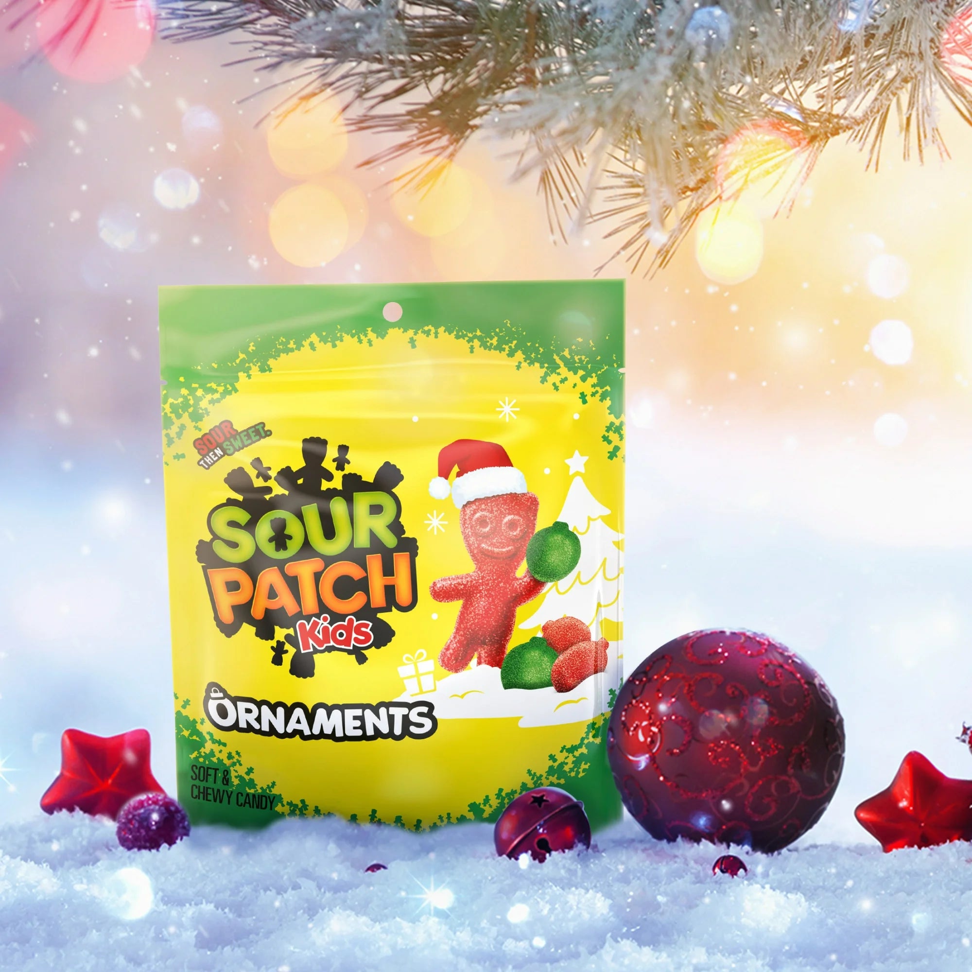 SOUR PATCH KIDS Ornaments Soft & Chewy Holiday Candy, 10 oz