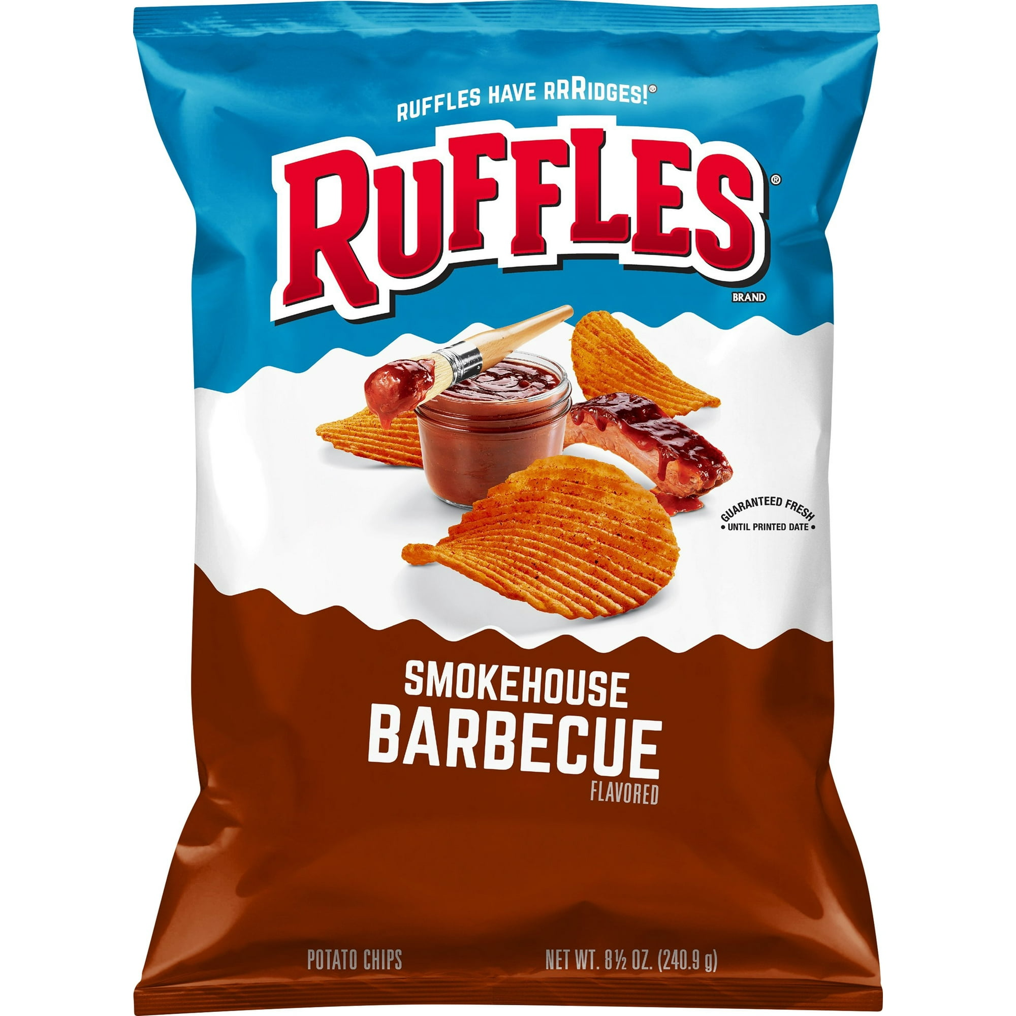 Ruffles Smokehouse Style Barbecue Flavored Potato Chips, 8.5 oz