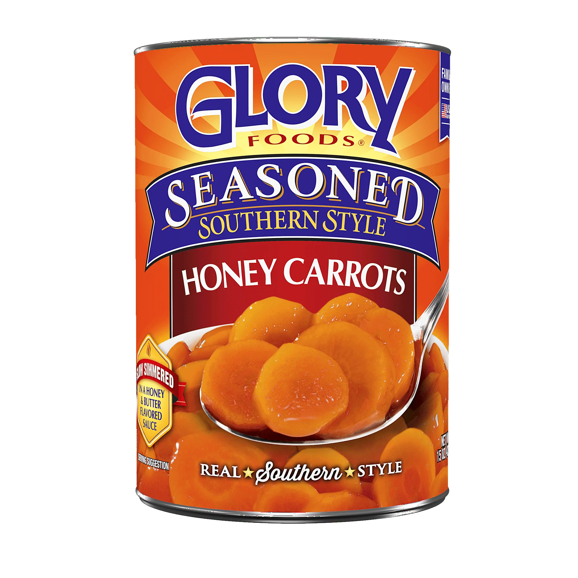 ( 2 Pack ) Glory Foods Seasoned Southern Style Honey Carrots, Canned Vegetables, 15.5 oz