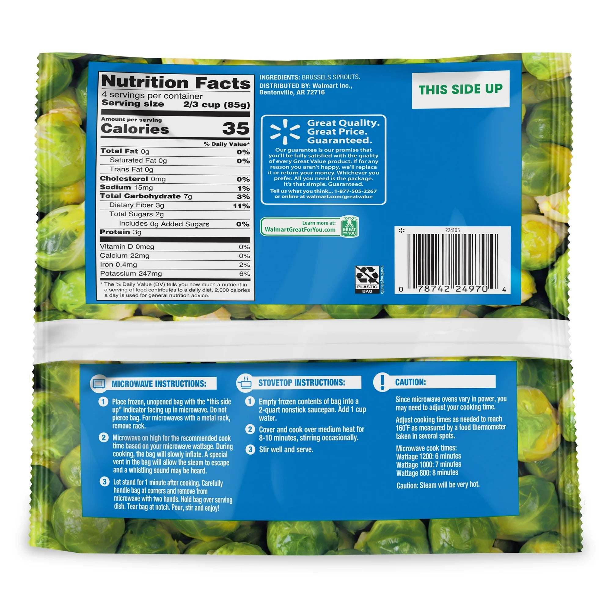 Great Value Brussels Sprouts, 12 oz Bag (Frozen)