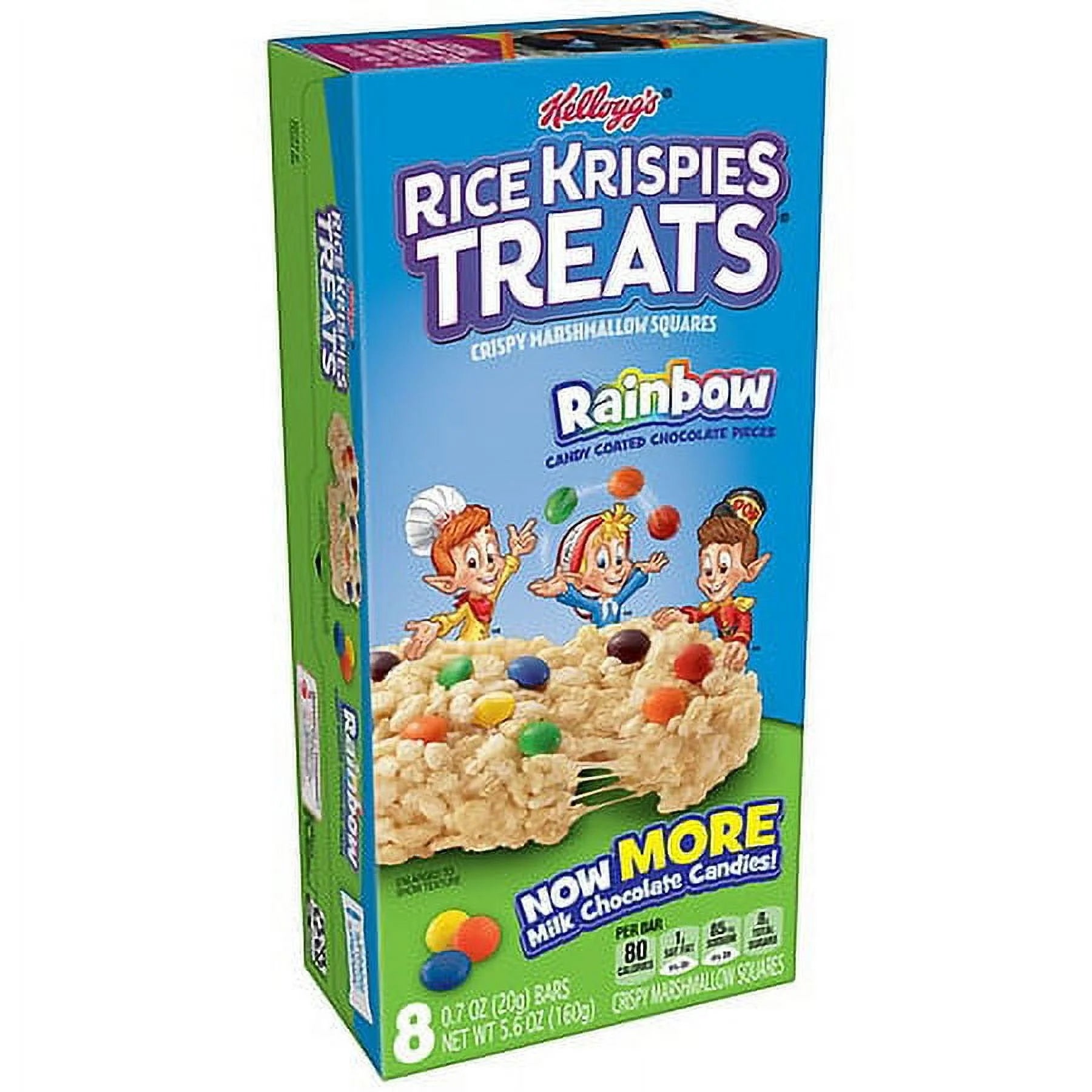 Rice Krispies Treats Marshmallow Snack Bars with Rainbow Candy Coated Chocolate Pieces 5.6 oz