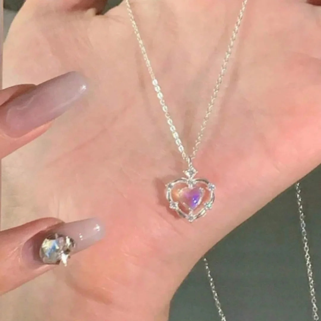 Women’s Gradient Heart Pendant Necklace - Jeglowstore