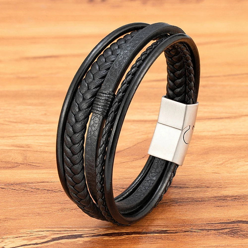 Men’s Party Leather Bracelet Gift - Jeglowstore