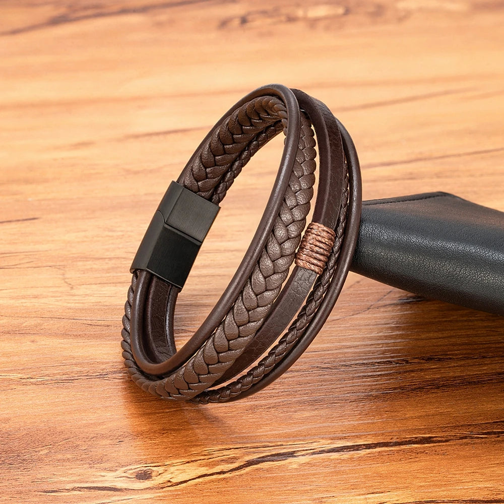 Men’s Party Leather Bracelet Gift - Jeglowstore