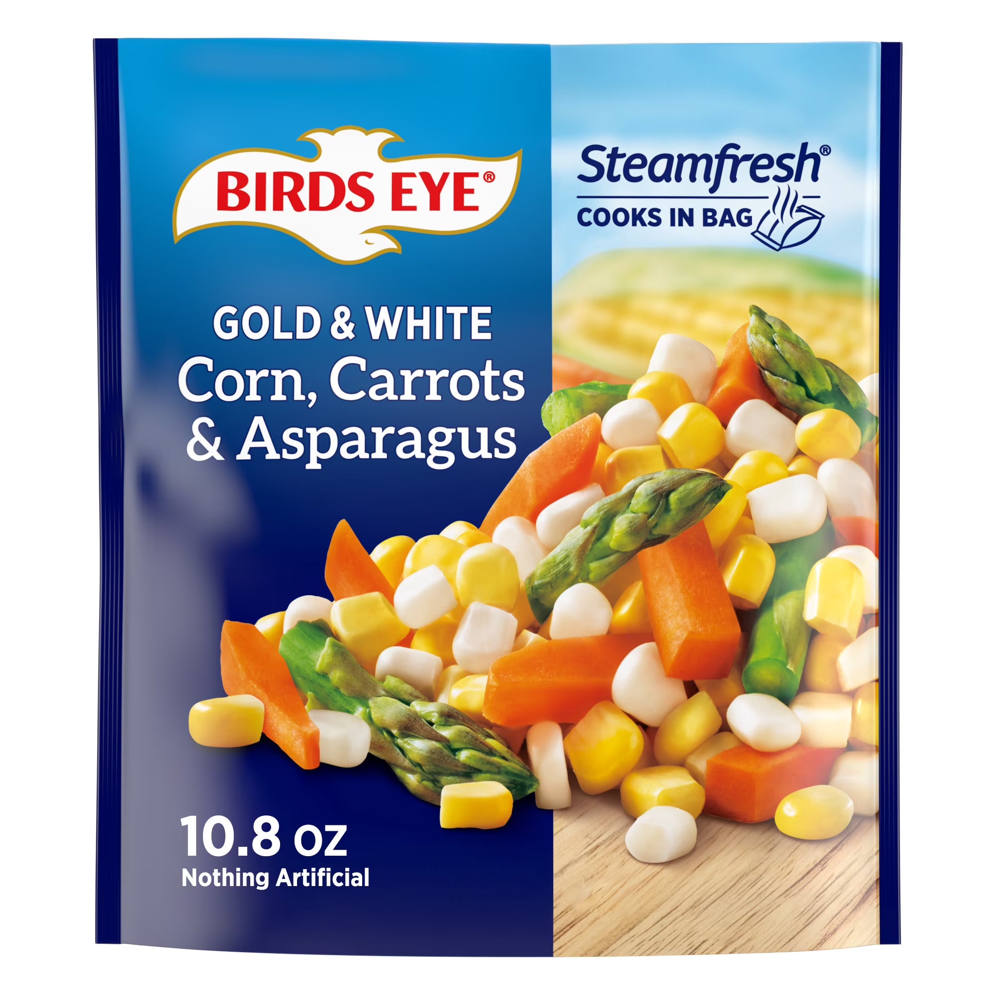 Birds Eye Steamfresh Corn, Carrots & Asparagus Mixed Vegetables, Frozen Vegetables, 10.8 oz. Bag