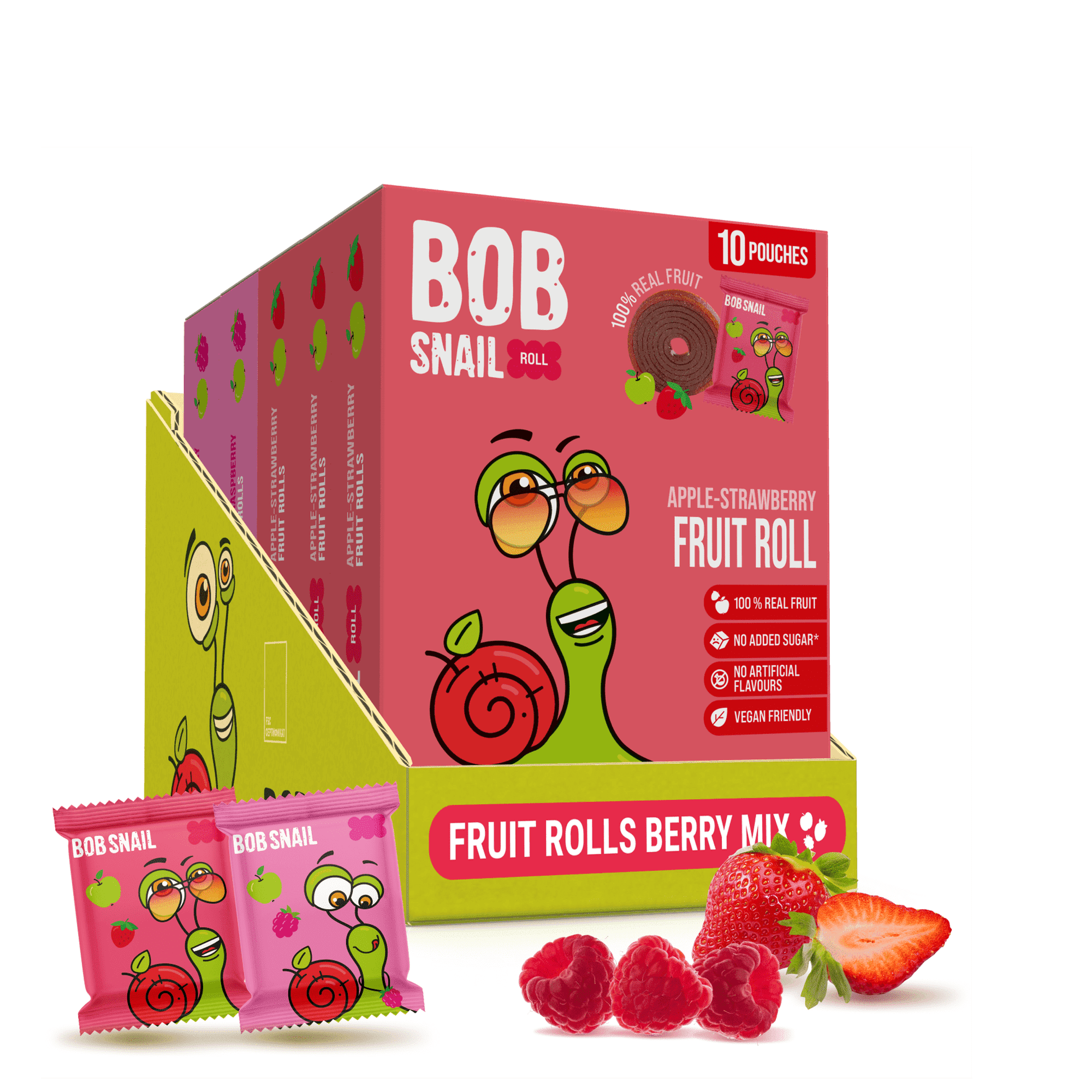 Bob Snail Berry Mix Gluten-Free Fruit Roll Ups, 50 Pieces