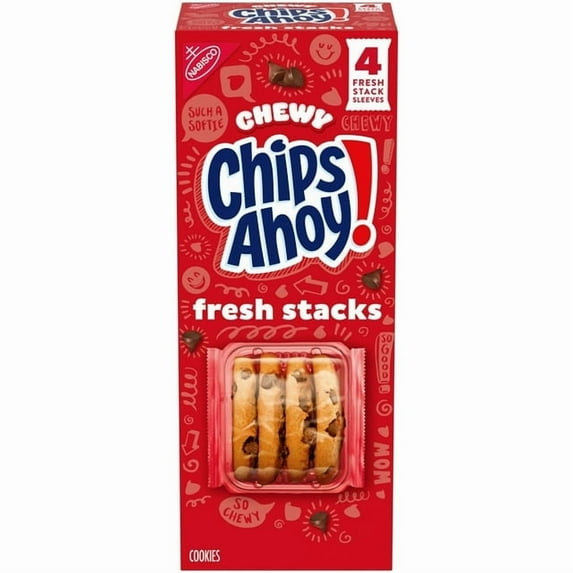 CHIPS AHOY! Fresh Stacks Chewy Chocolate Chip Cookies, Travel Snacks, 8.66 oz
