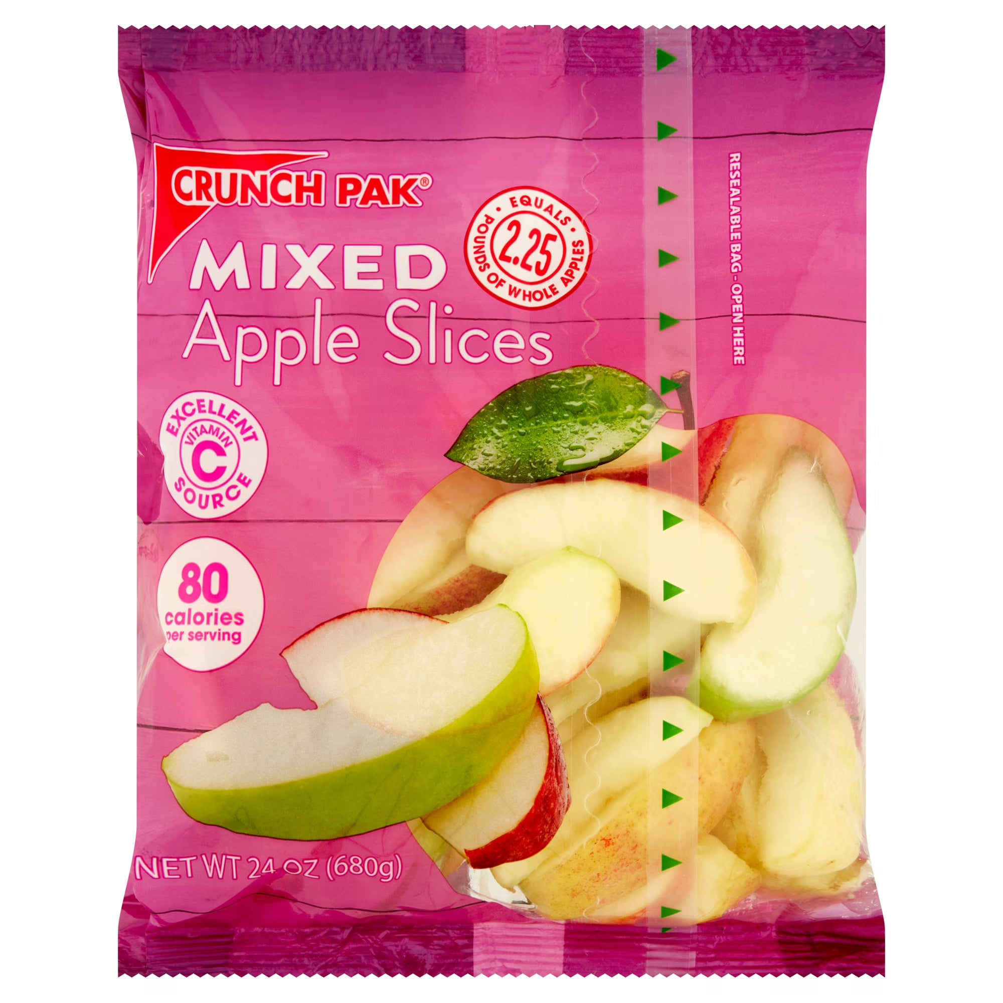 Crunch Pak Fresh Mixed Sweet & Tart Apple Slices, 24 oz Resealable Bag
