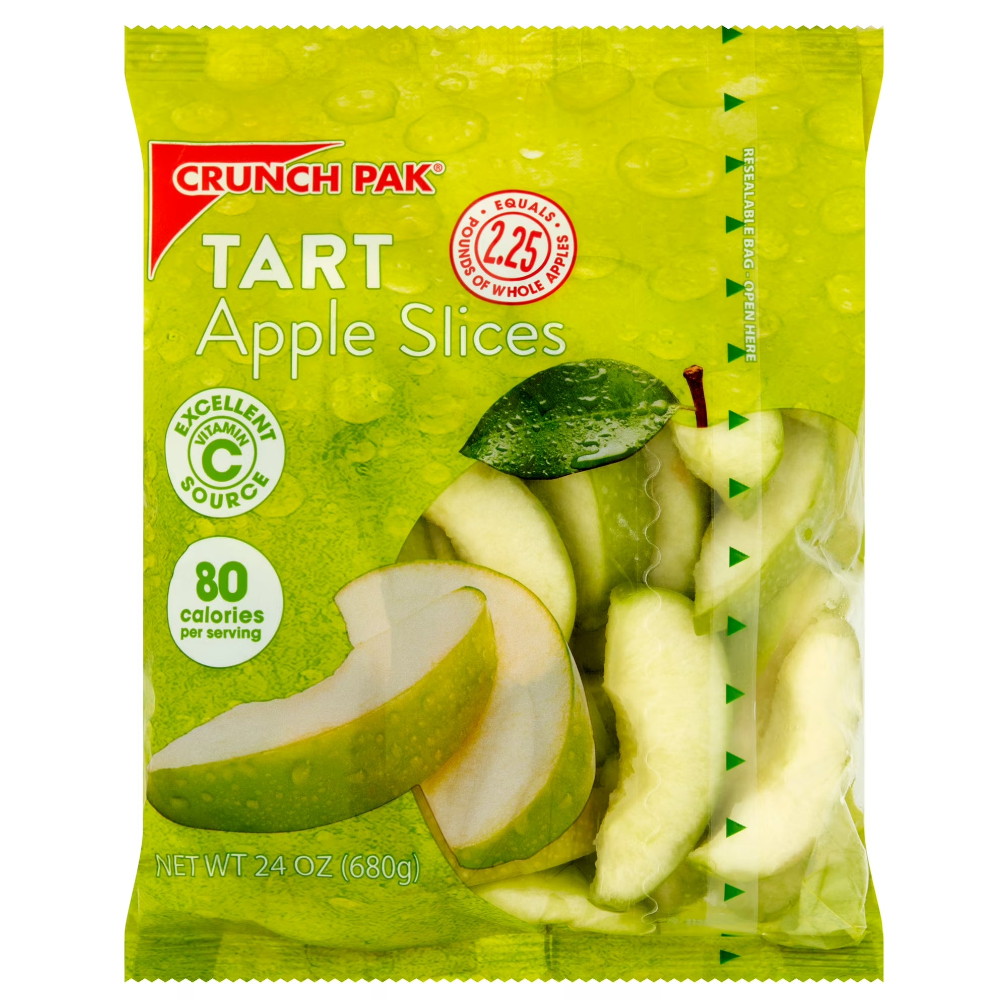 Crunch Pak Fresh Tart Apple Slices, 24 oz Resealable Family-Sized Bag