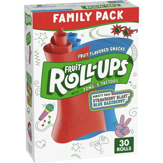Fruit Roll-Ups Fruit Flavored Snacks, Halloween Treats, Family Pack, 30 count, 15 oz