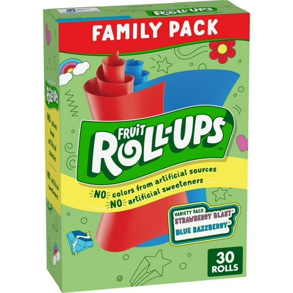 Fruit Roll-Ups Fruit Flavored Snacks, Gluten Free, Variety Pack, 30 Count, 15 oz