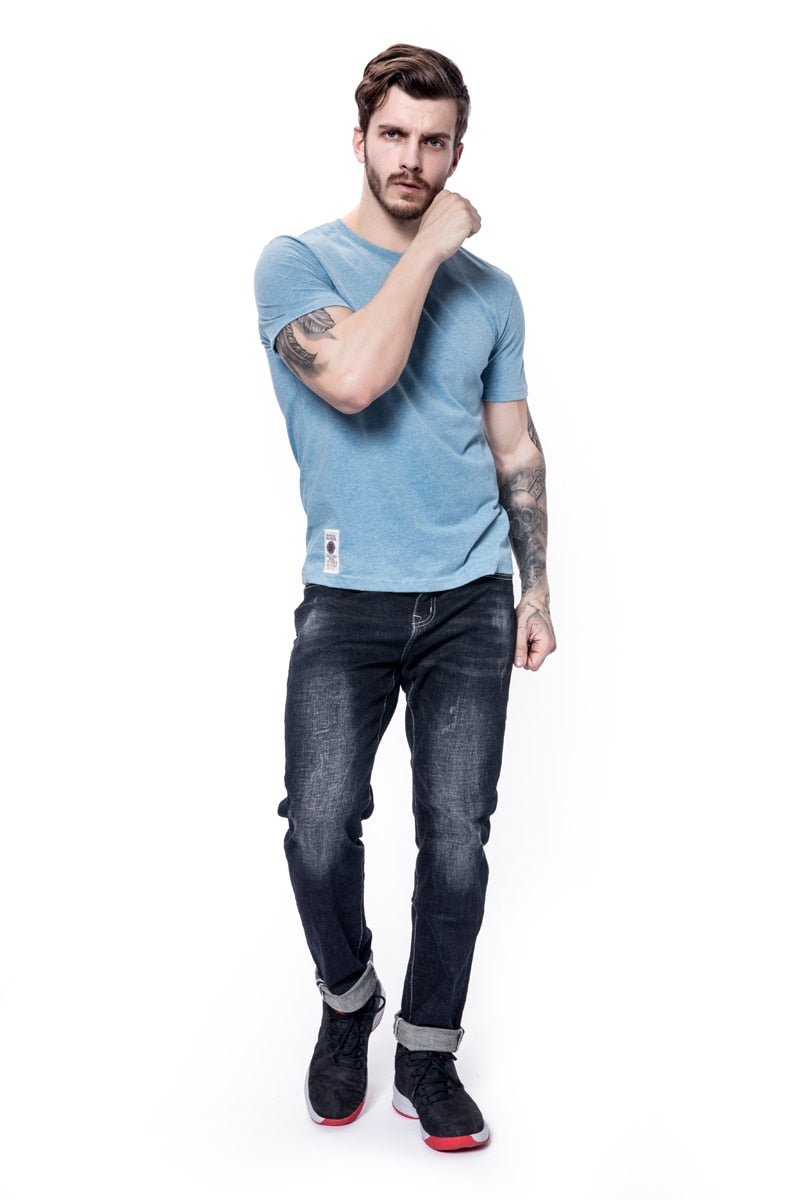 Men's T-shirt Cotton Solid Color t shirt Men Causal O-neck Basic Tshirt