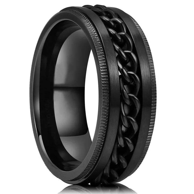 Men’s 8mm Black Titanium Wedding Ring - Jeglowstore