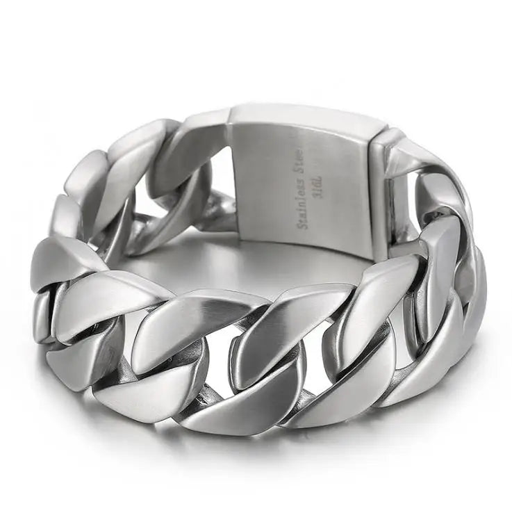 Silver Tone Cuban Curb Bracelet - Jeglowstore
