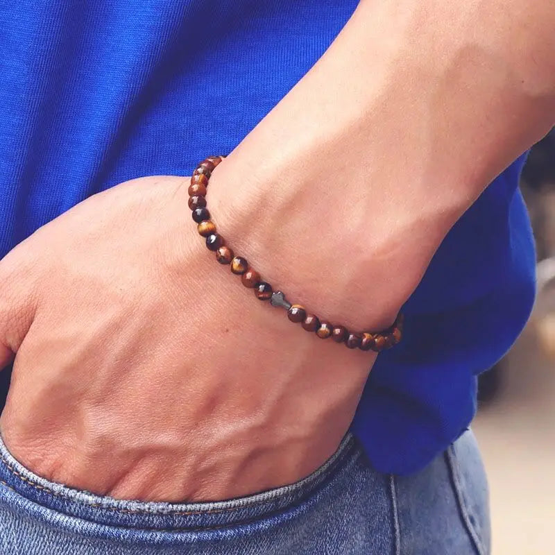 Tiger Eye Stone Cross Bracelet - Jeglowstore
