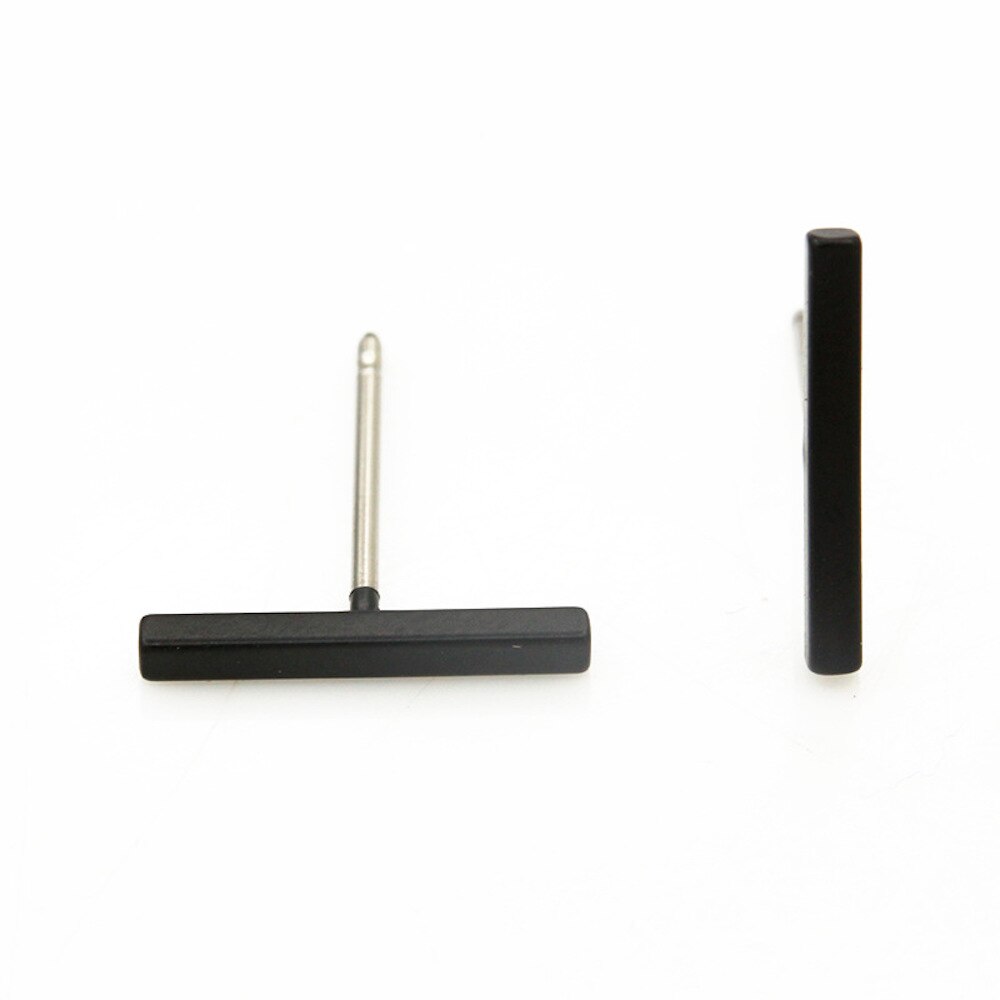 2023 Fashion Gold/Black Color Punk Simple T Bar Earrings For Women Ear Stud Earrings Fine Jewelry Geometry Brincos Bijoux
