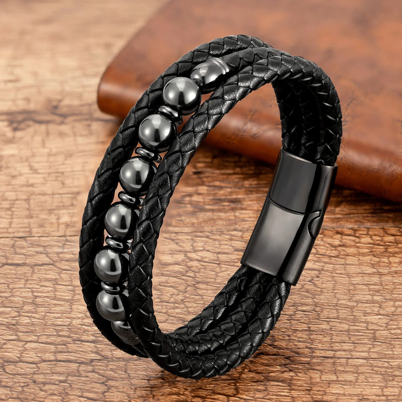 Trendy Multilayer Leather Bead Bracelet - Jeglowstore