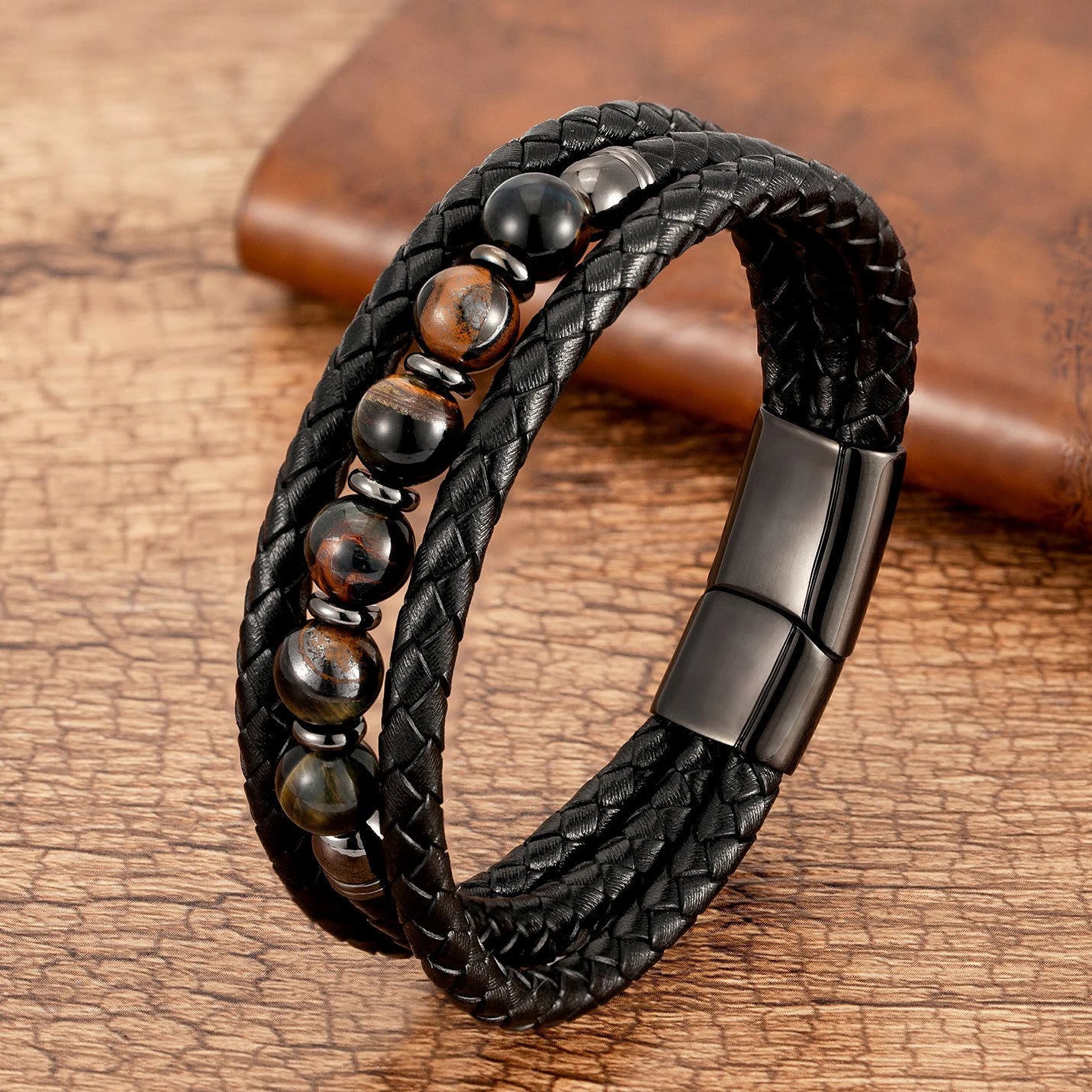Trendy Multilayer Leather Bead Bracelet - Jeglowstore