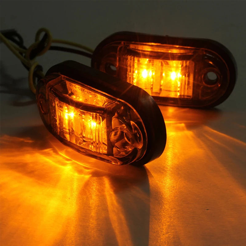 10PCS 12V 24V LED Side Marker Lights Parking lights Warning Tail Lamps Auto Lorry Trailer Light Amber Truck Accessories