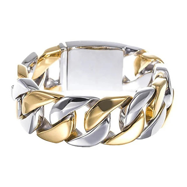 Silver Tone Cuban Curb Bracelet - Jeglowstore