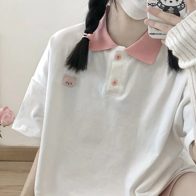 Women’s Cute Cotton Polo T-Shirt - Jeglowstore