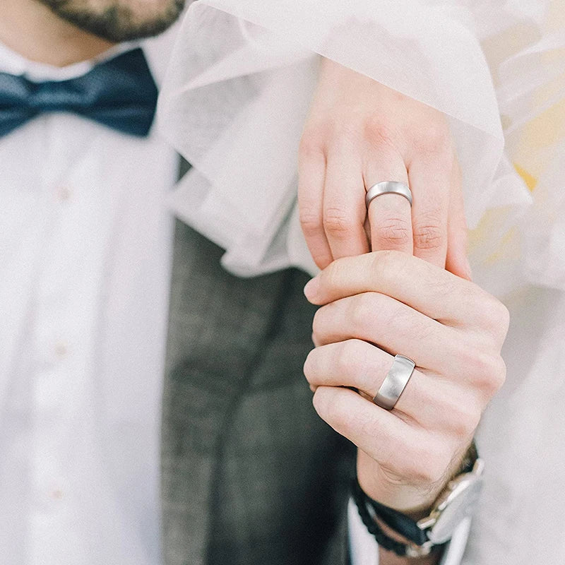 Tigrade Brushed Titanium Wedding Ring - Jeglowstore