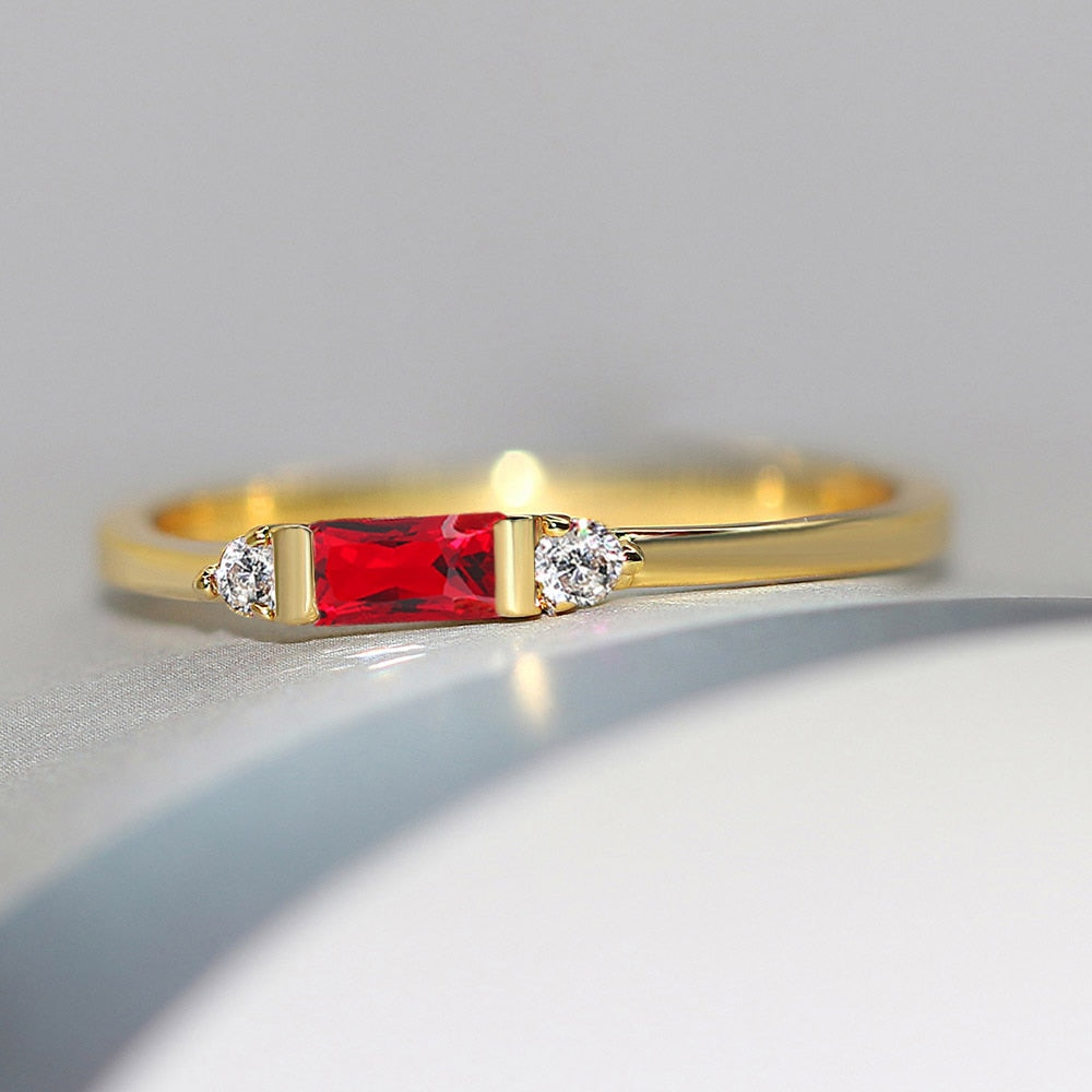 Thin Dainty Stacking Rings For Women Elegant Mini 3 Color Crystal Zircon Tiny Eternity Stacking Ring Fashion Jewelry KCR065