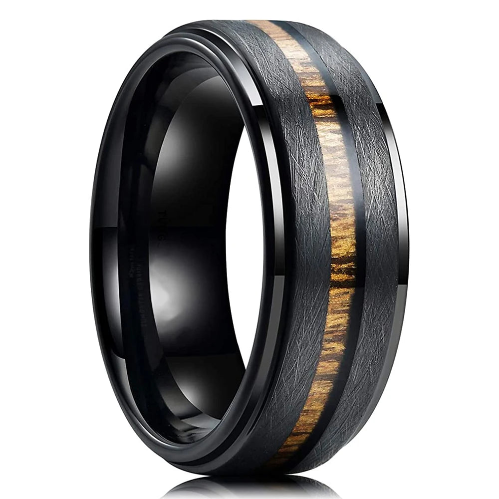 Men’s 8mm Black Titanium Wedding Ring - Jeglowstore