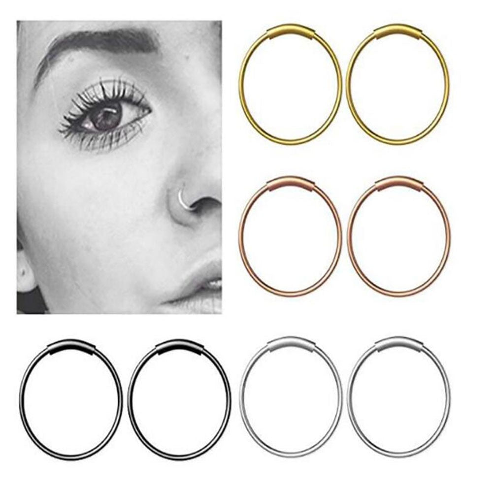 Fashion Surgical Steel Nose Hoop Nose Ring Stud Punk Style Body Piercing Jewelry Nose Lip Cartilage Tragus Helix Ear Piercing - Jeglowstore