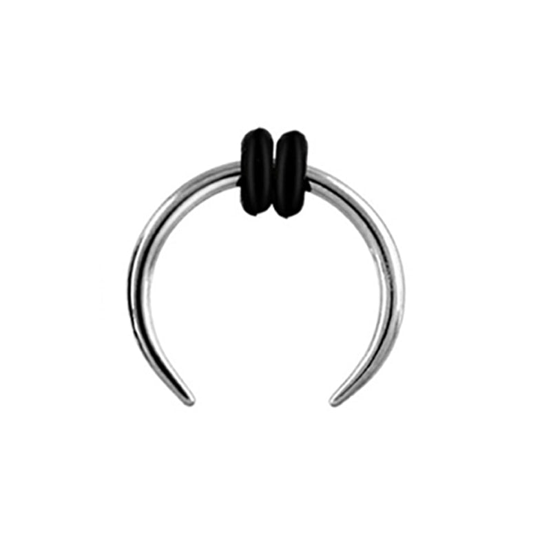 1pc Surgical Steel OX Horn Vintage Nose Septum Ring Hoop Ear Clicker Horseshoe Ear Taper Piercing Earring Body Jewelry 16G & 14G