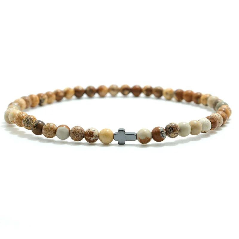 Tiger Eye Stone Cross Bracelet - Jeglowstore