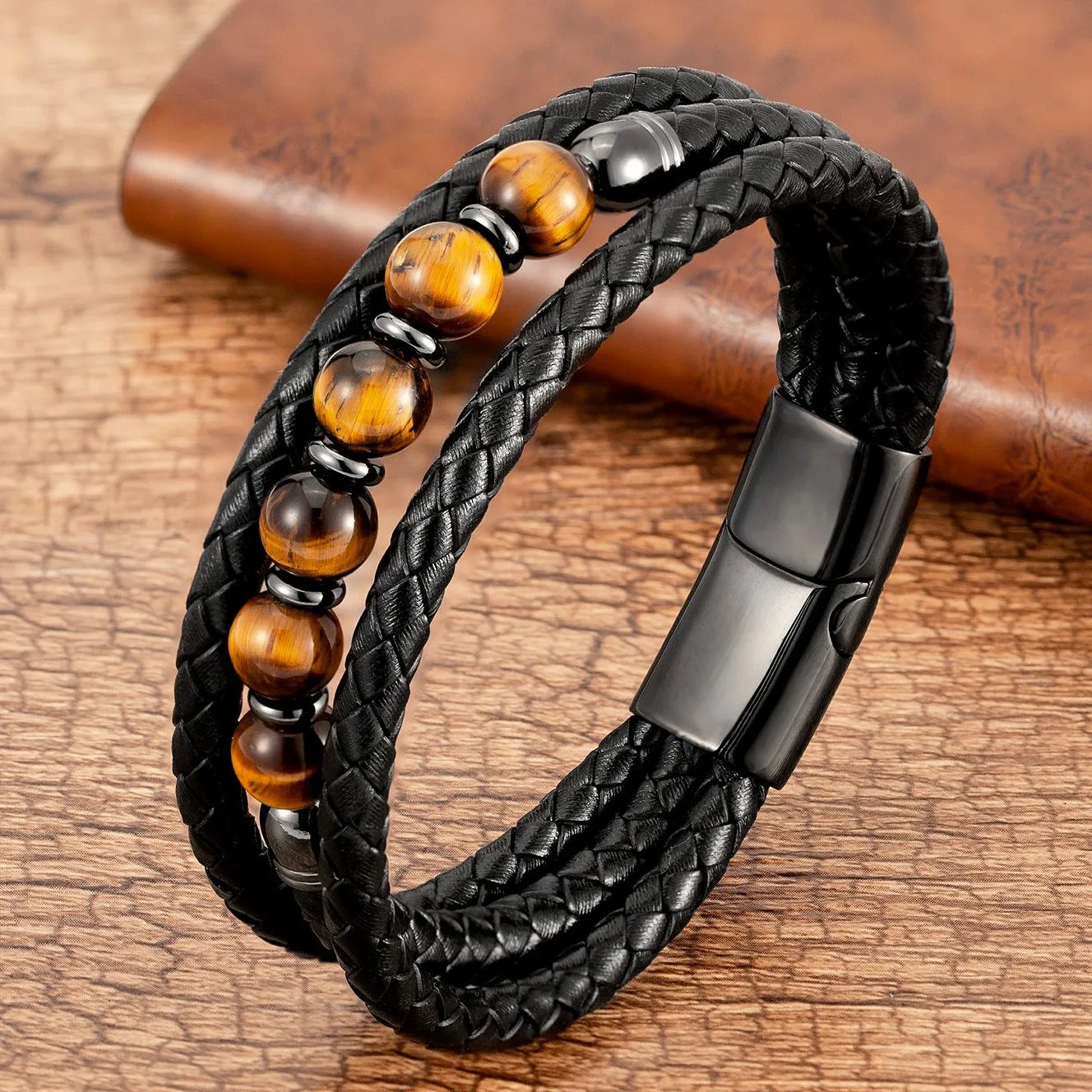 Trendy Multilayer Leather Bead Bracelet - Jeglowstore