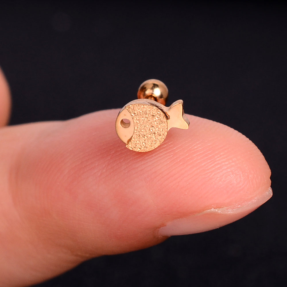 1Pcs Mini Stainless Steel Ear Tragus Cartilage Helix Piercing Butterfly Daisy Crown Snowflake Star Cross Enamel Studs Earring