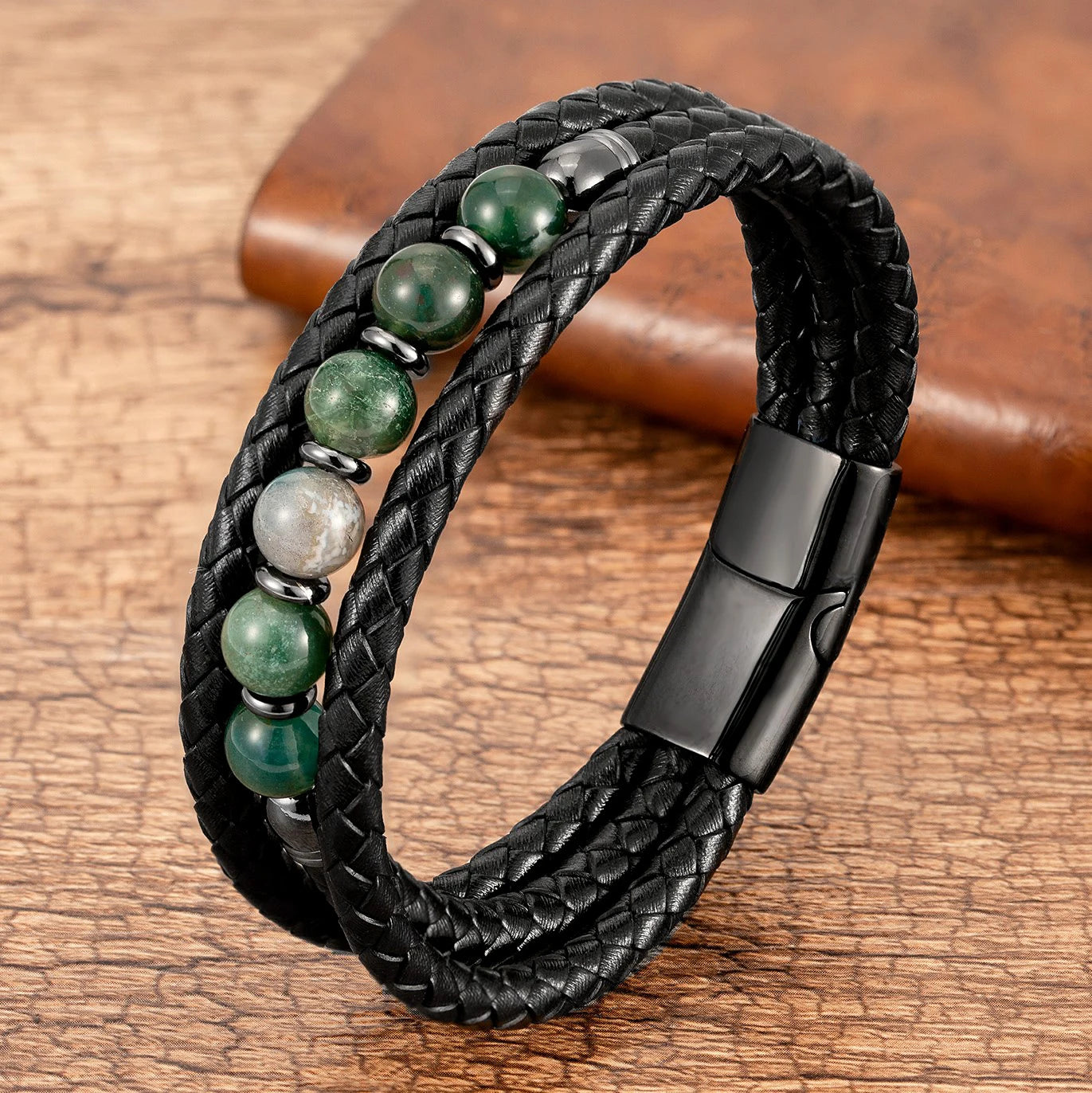 Trendy Multilayer Leather Bead Bracelet - Jeglowstore
