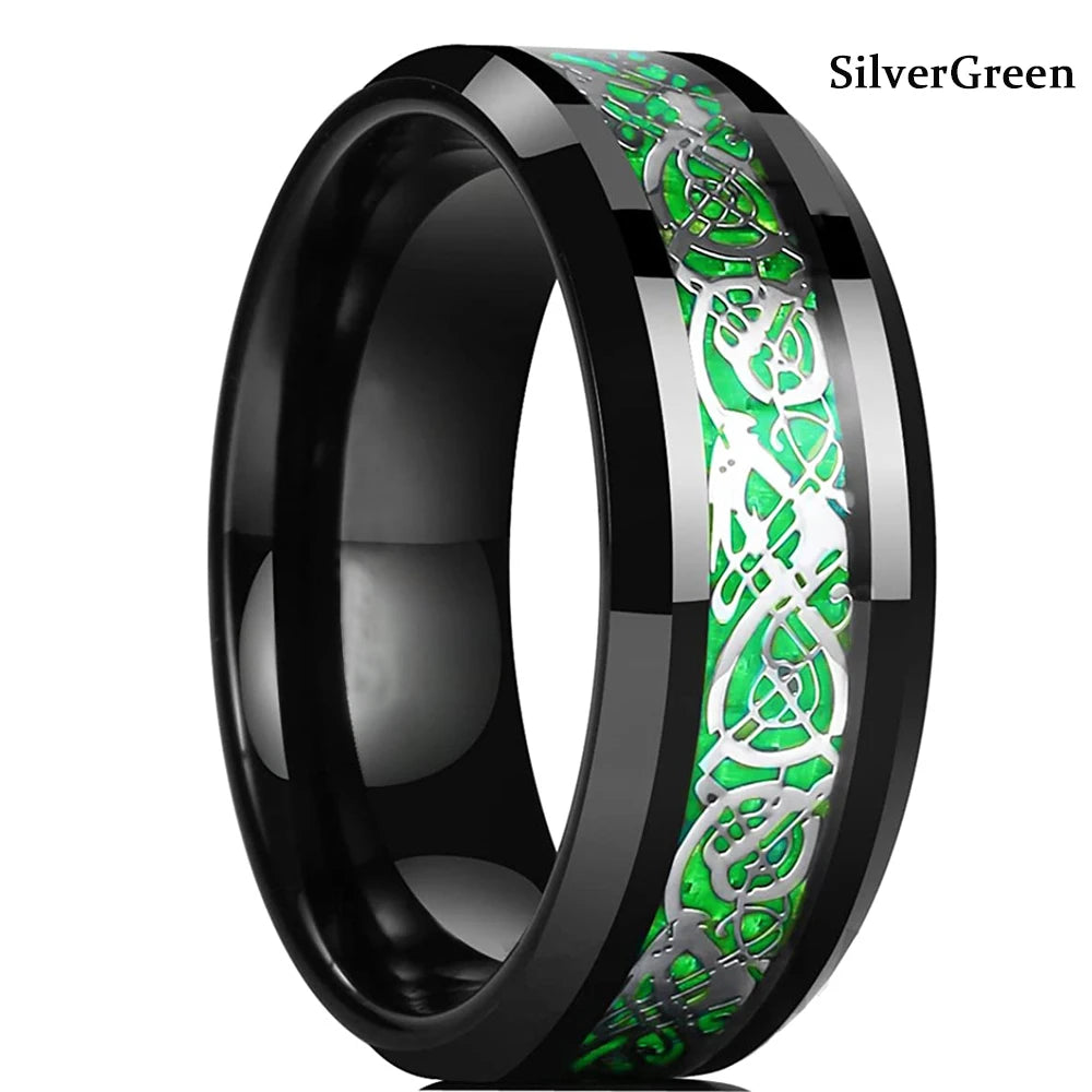 Men’s 8mm Black Titanium Wedding Ring - Jeglowstore