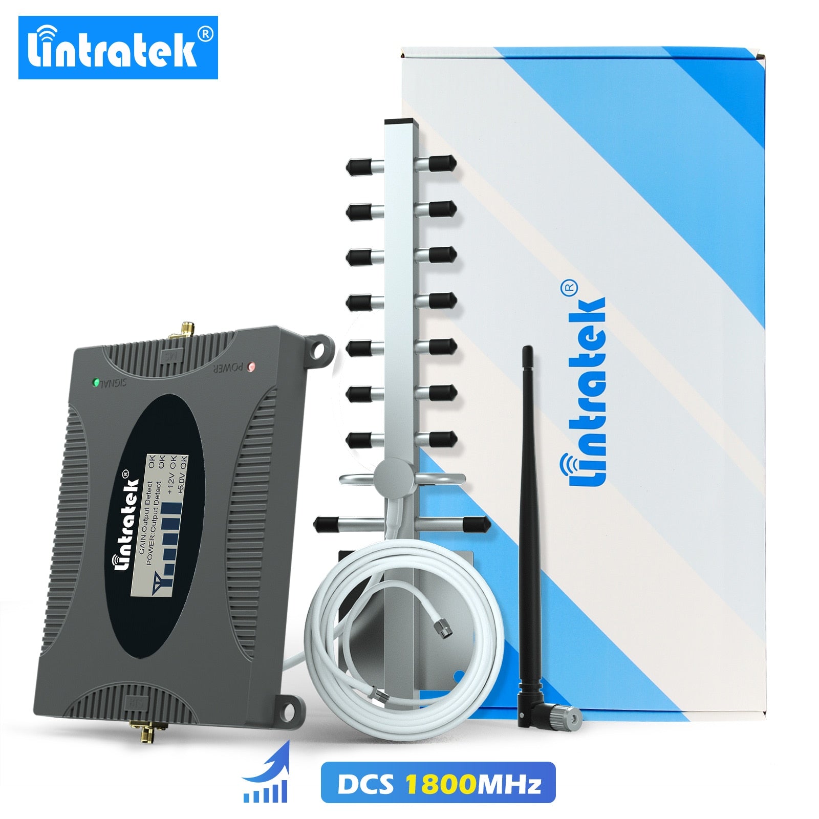 Lintratek 3G Mobile Cell Phones Signal Repeater Booster Amplifier UMTS 2100MHz (Band 1) Yagi Antenna Set for 3G Voice and Data -