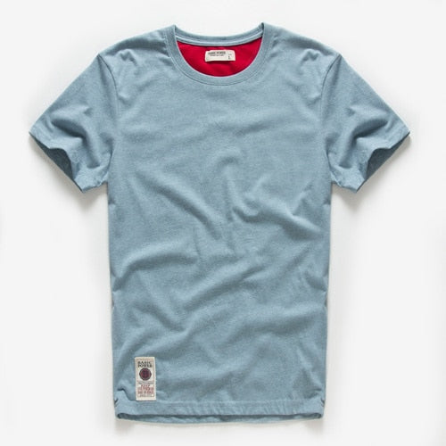 Men's T-shirt Cotton Solid Color t shirt Men Causal O-neck Basic Tshirt