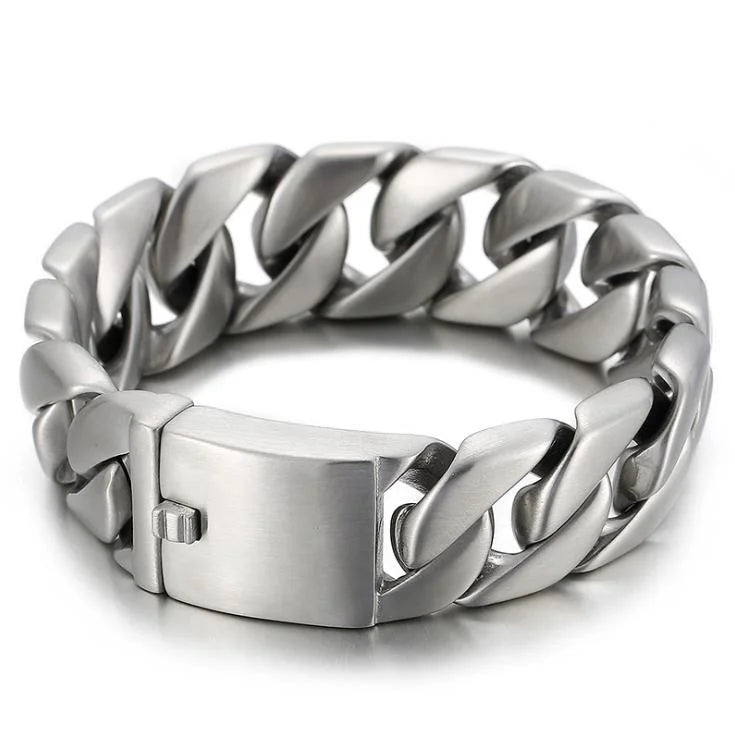 Silver Tone Cuban Curb Bracelet - Jeglowstore