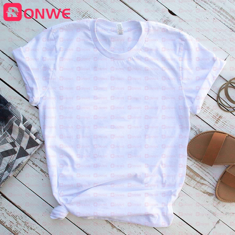 Casual Harajuku Fashion T-shirt Feather Print Loose O-neck Short Sleeve