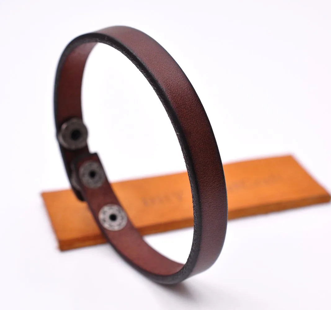 Simple Cool Leather Cuff Bracelet