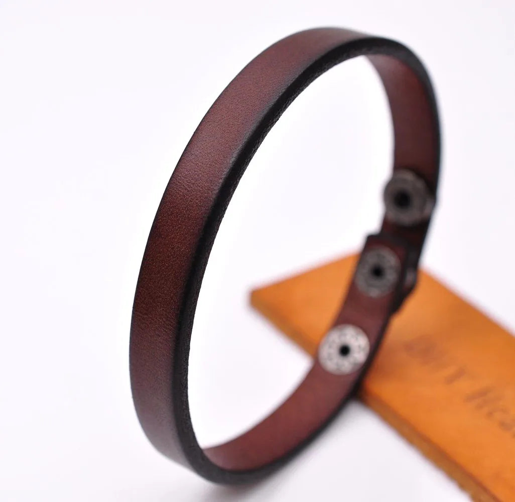 Simple Cool Leather Cuff Bracelet
