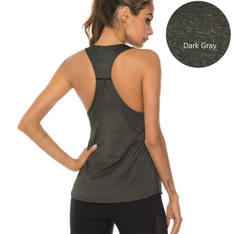 Quick-Dry Women's Yoga Shirts Sleeveless,Athletic Fitness Racerback Sports Vest,Comfortable U-neck VestTraining Sport Tank Tops