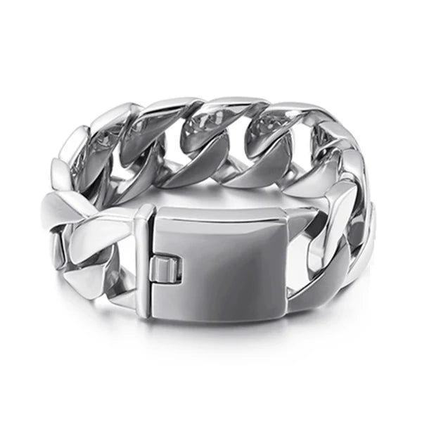 Silver Tone Cuban Curb Bracelet - Jeglowstore