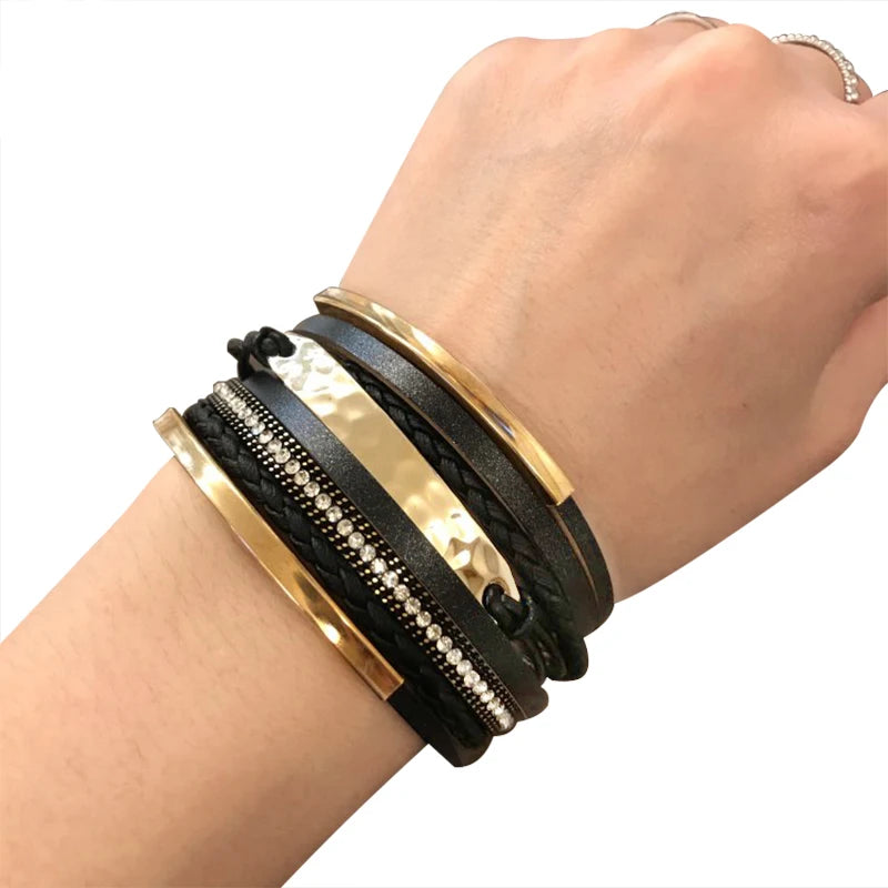 Boho Punk Braided Leather Bracelet - Jeglowstore