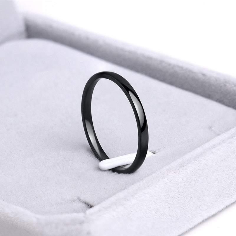 CACANA Stainless Steel Rings Rose Gold Color Anti-allergy Smooth Simple Wedding Couples Rings Bijouterie